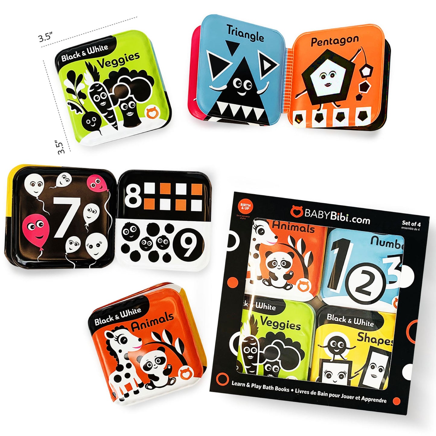 Black and White Bath Books
