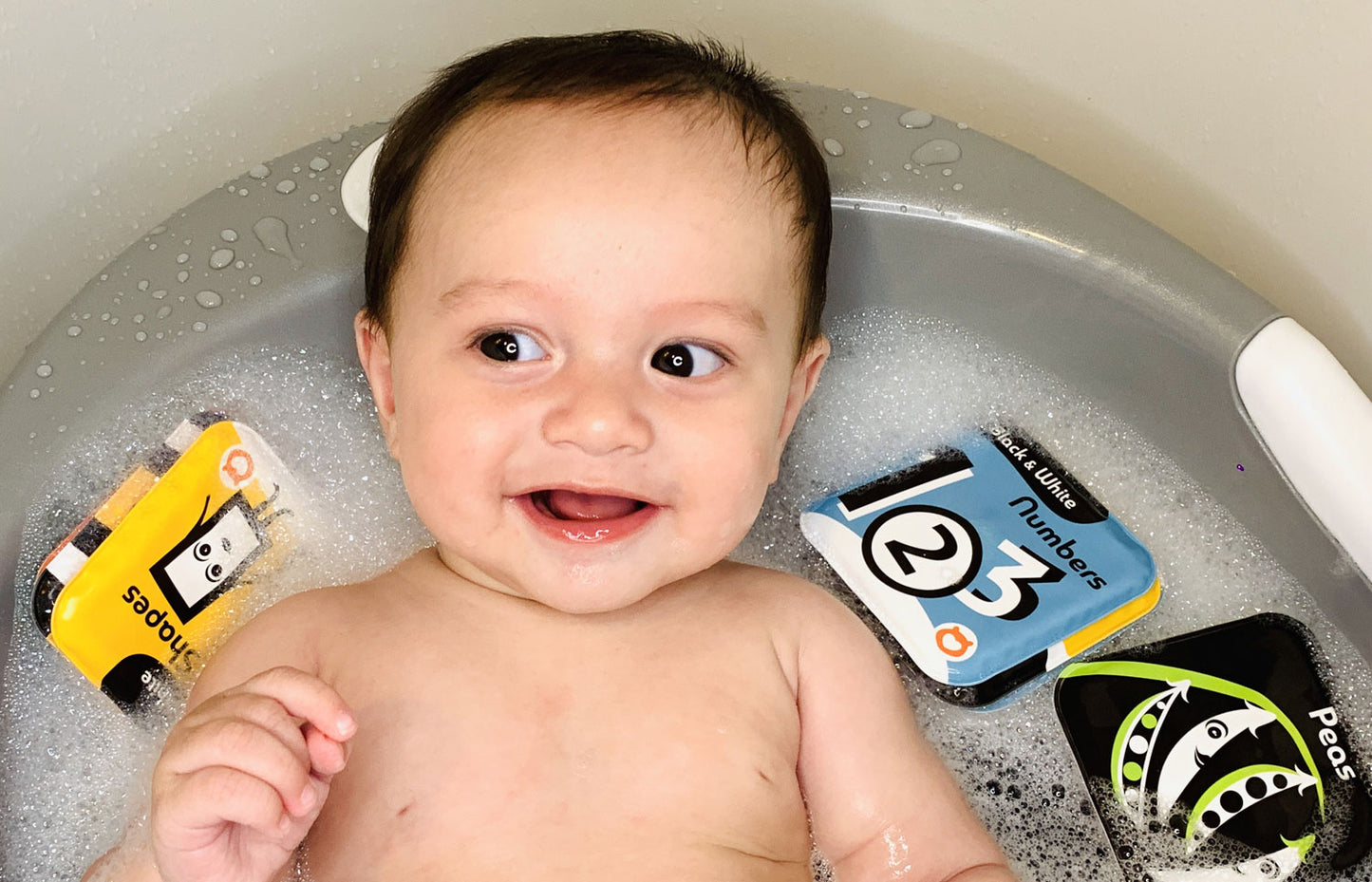 Our new Black & White bath books are selected for best bath toys for babies!